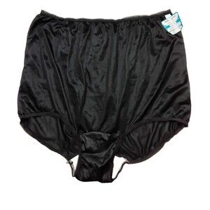 Vintage Toby Gale Size 14 Nylon Full Brief Granny Panties Underwear New OS Black